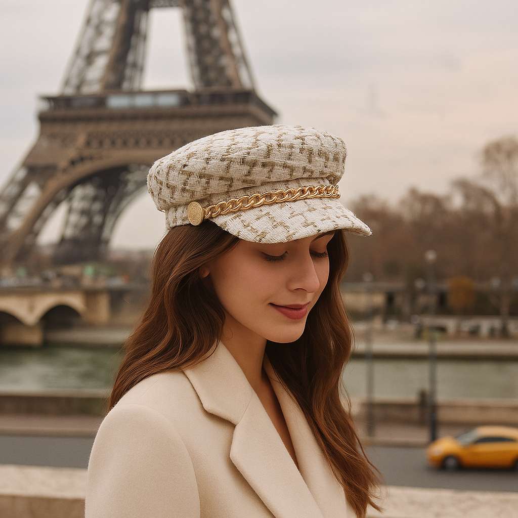Béret Casquette Gavroche Femme à Chaine