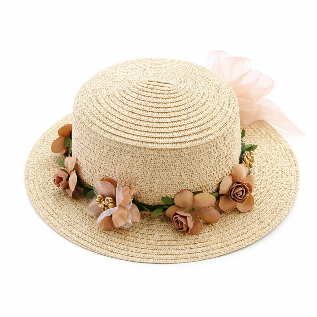 Chapeau De Plage En Raphia Naturel – Chapeau Paille Tressé Large Bord Protection Solaire, Style Hawaïen Ou Boho Chic