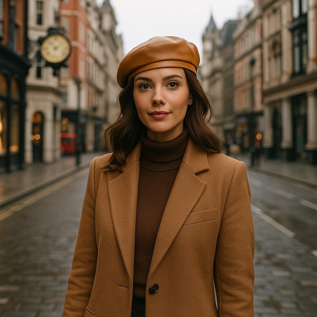 Béret en Cuir Femme