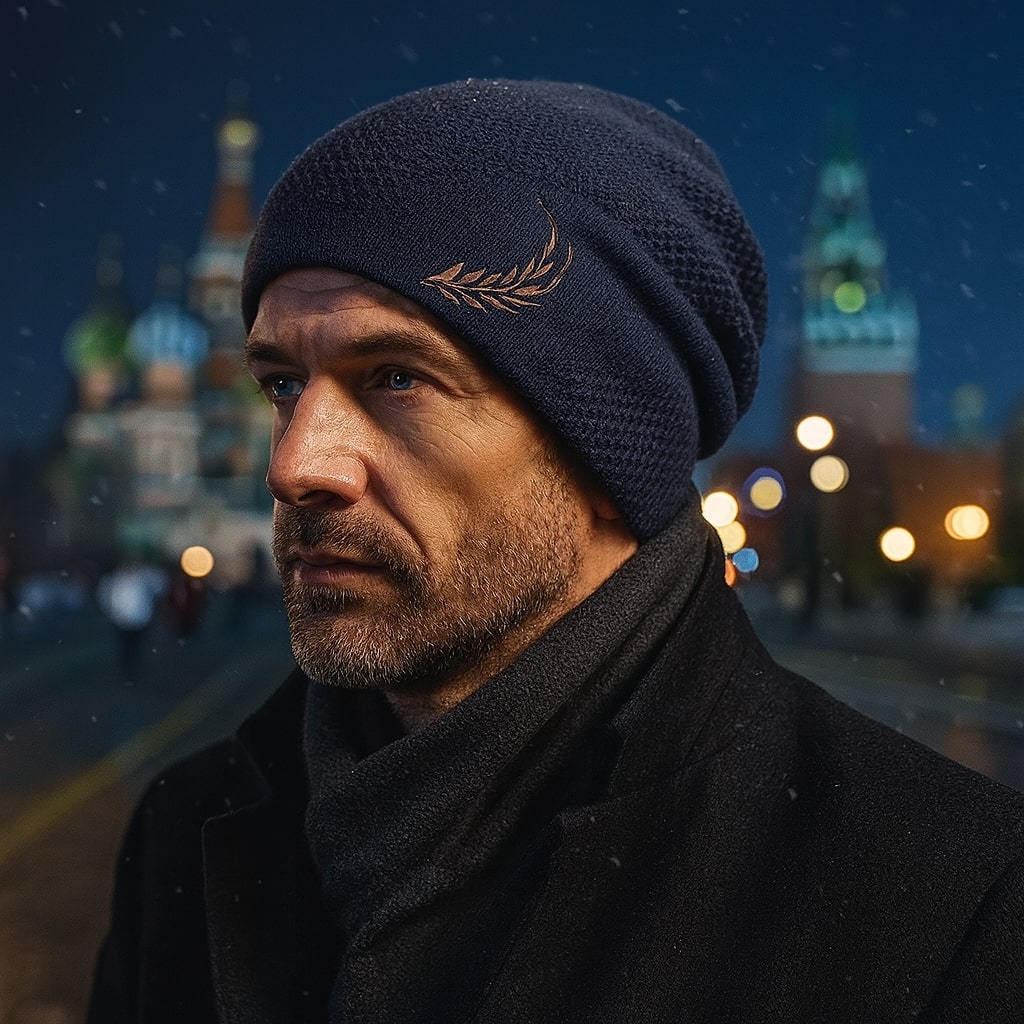 Bonnet Long en Maille avec Broderie Feuille - LeafyWarm