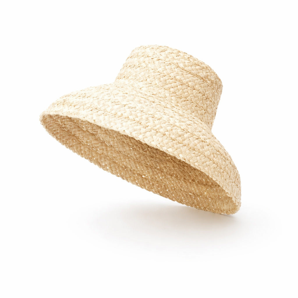 Chapeau De Paille Panama Naturel Large Bord - Protection UV Fedora Souple Été Homme Et Femme