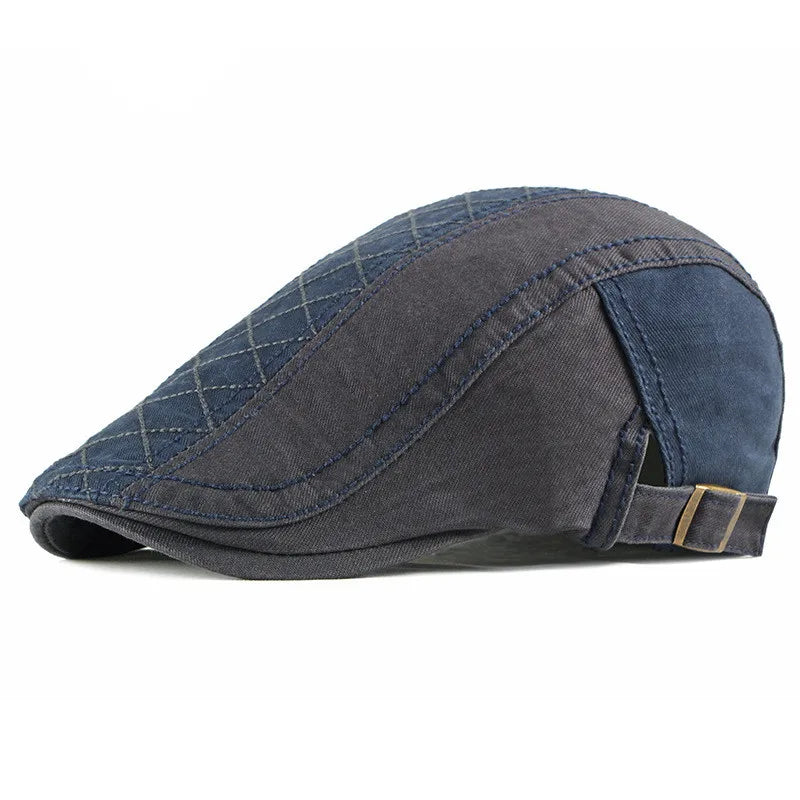Béret Homme Bicolore en Coton avec Surpiqûres - Duality