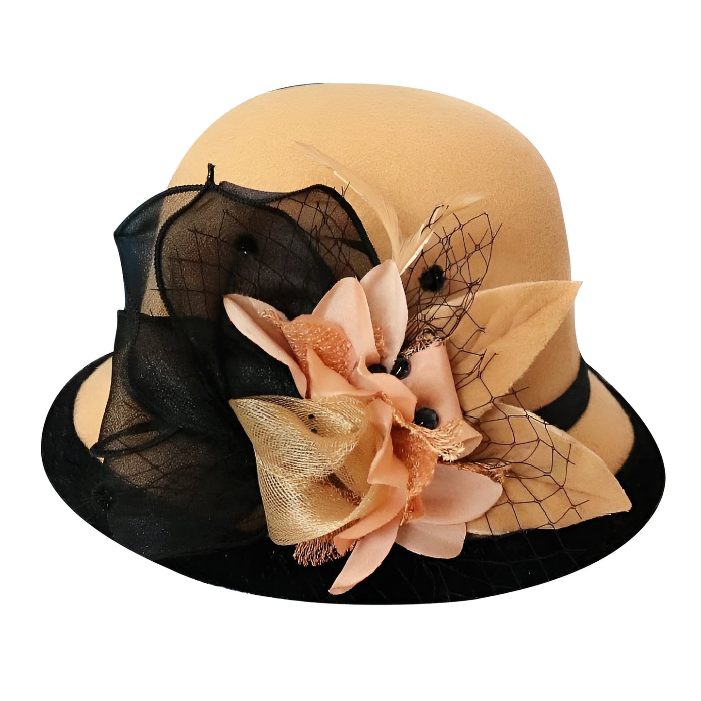Chapeau Melon.Cloche Femme à Fleur