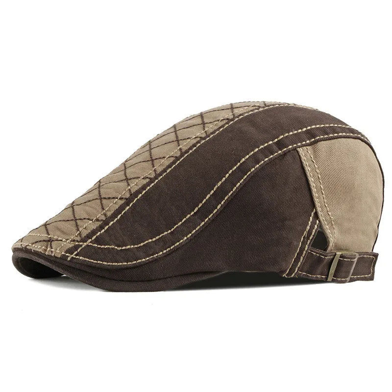 Béret Homme Bicolore en Coton avec Surpiqûres - Duality