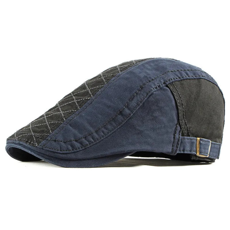 Béret Homme Bicolore en Coton avec Surpiqûres - Duality