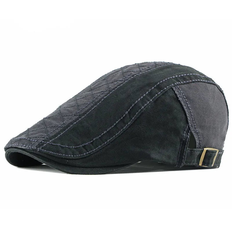 Béret Homme Bicolore en Coton avec Surpiqûres - Duality