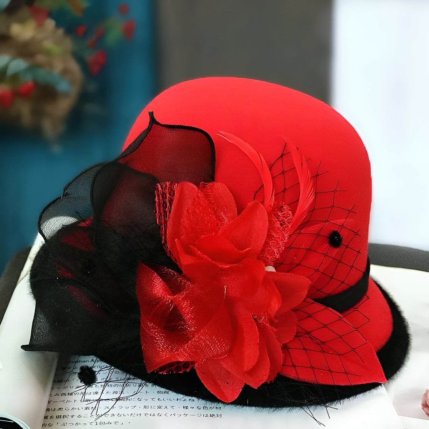Chapeau Melon.Cloche Femme à Fleur