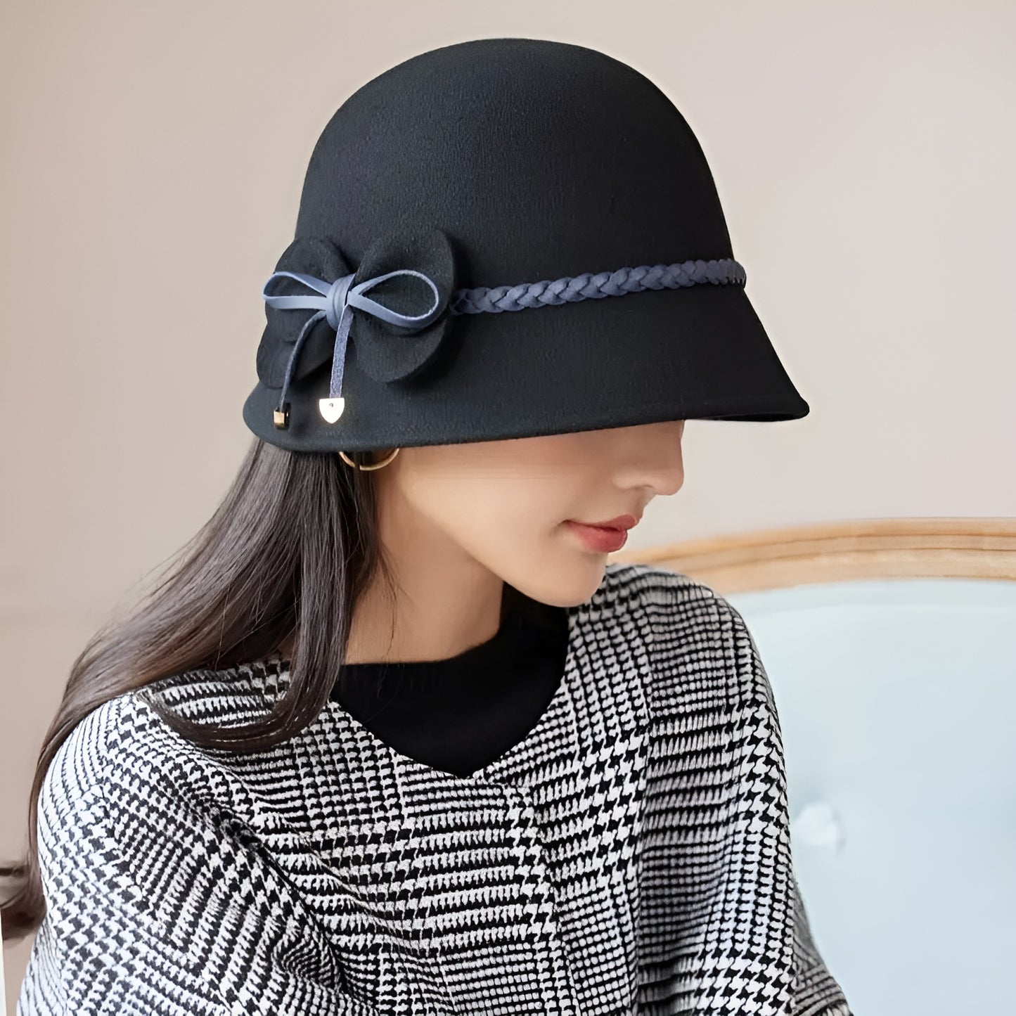 Chapeau Cloche Melon en Laine Femme - Pimpant