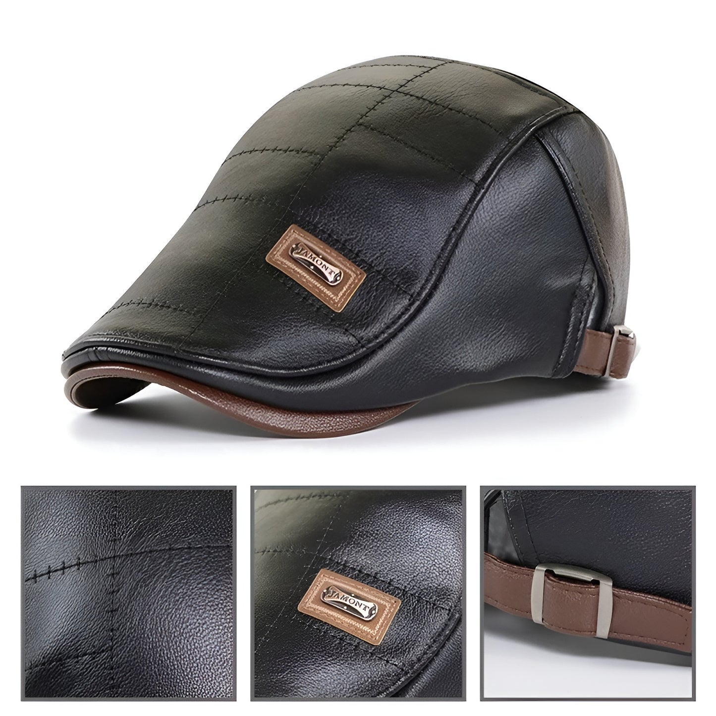Béret Homme en Cuir - Élegant
