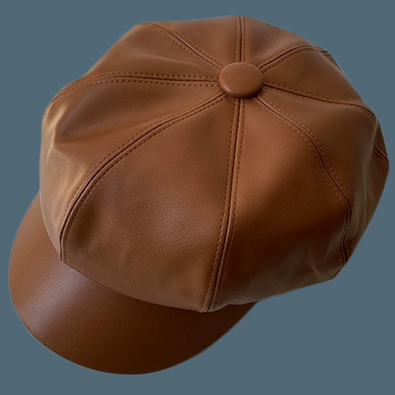 Béret Casquette Gavroche Femme CUIR - La Maison du Chapeau