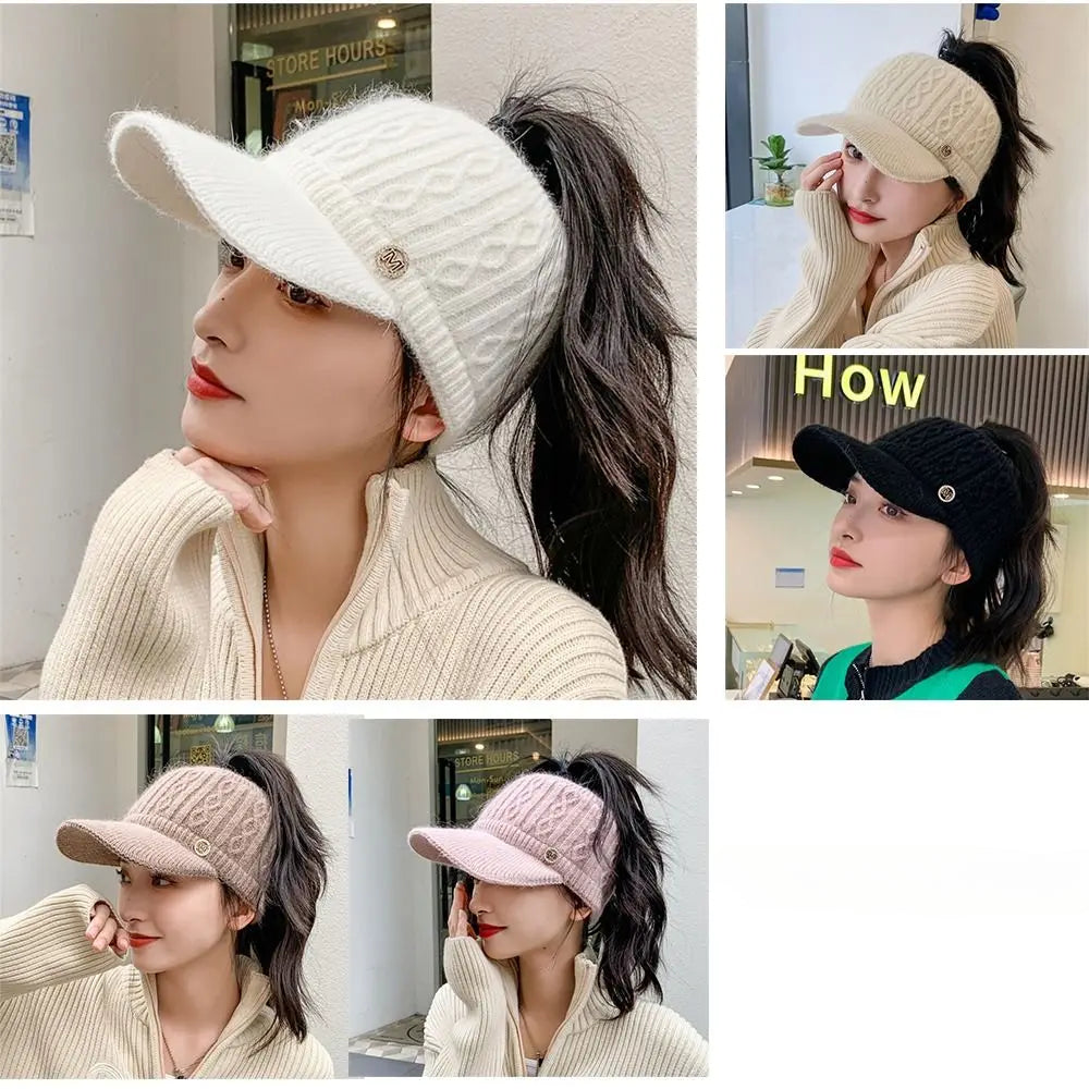 Bonnet Casquette Femme en Maille Tricotée Douce - Celeste