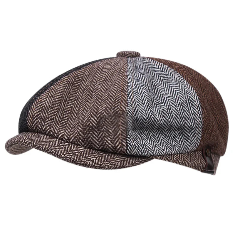 Casquette Gavroche Homme Hiver Tweed – Style Irlandais Vintage Chaleureux – Gris Foncé Élégant
