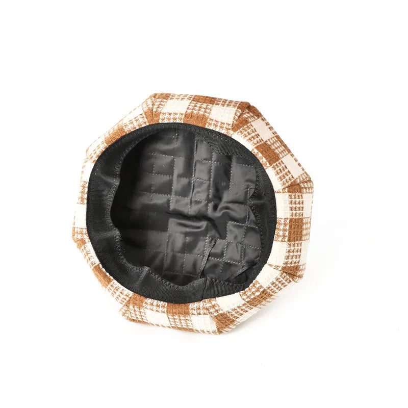 Béret Femme Coton à Carreaux - La Maison du Chapeau