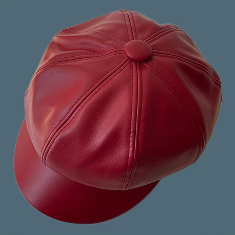 Béret Casquette Gavroche Femme CUIR - La Maison du Chapeau