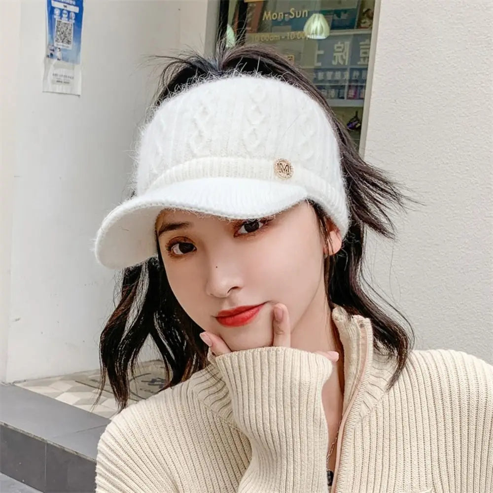 Bonnet Casquette Femme en Maille Tricotée Douce - Celeste