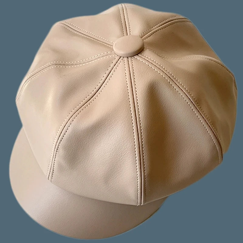 Béret Casquette Gavroche Femme CUIR - La Maison du Chapeau