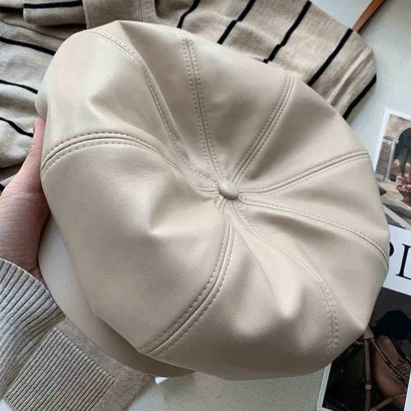 Casquette Gavroche Femme en Cuir - Chic - La Maison du Chapeau