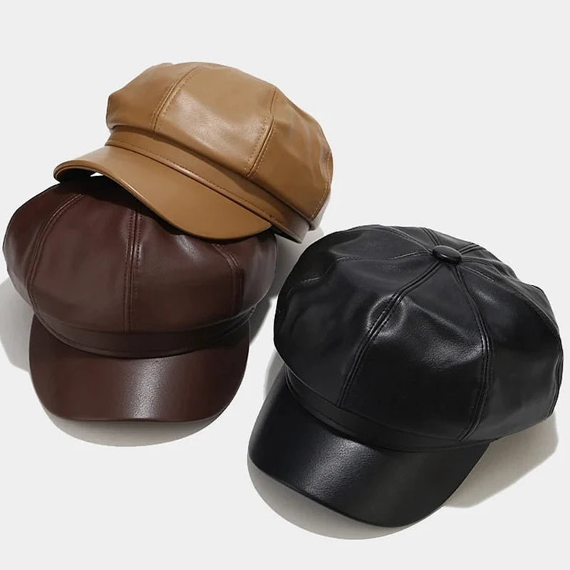 Casquette Gavroche Femme en Cuir - Chic - La Maison du Chapeau