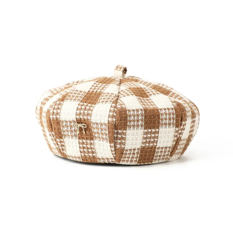 Béret Femme Coton à Carreaux - La Maison du Chapeau