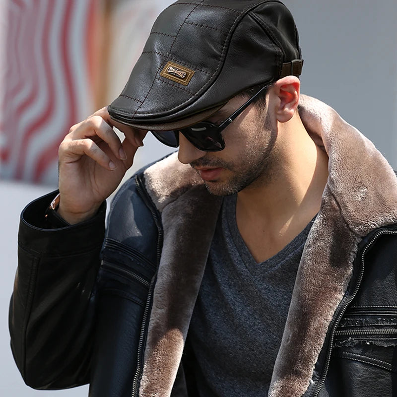 Béret Homme en Cuir - Élegant - La Maison du Chapeau