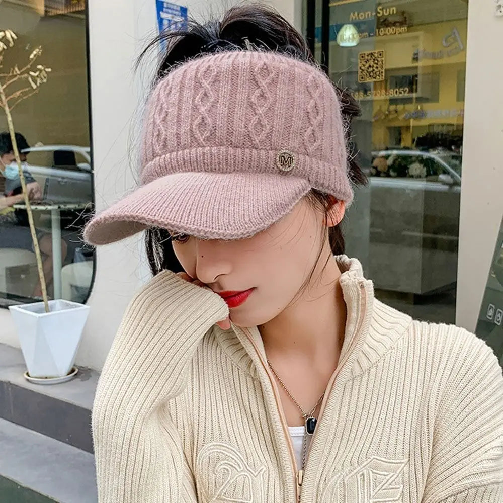 Bonnet Casquette Femme en Maille Tricotée Douce - Celeste