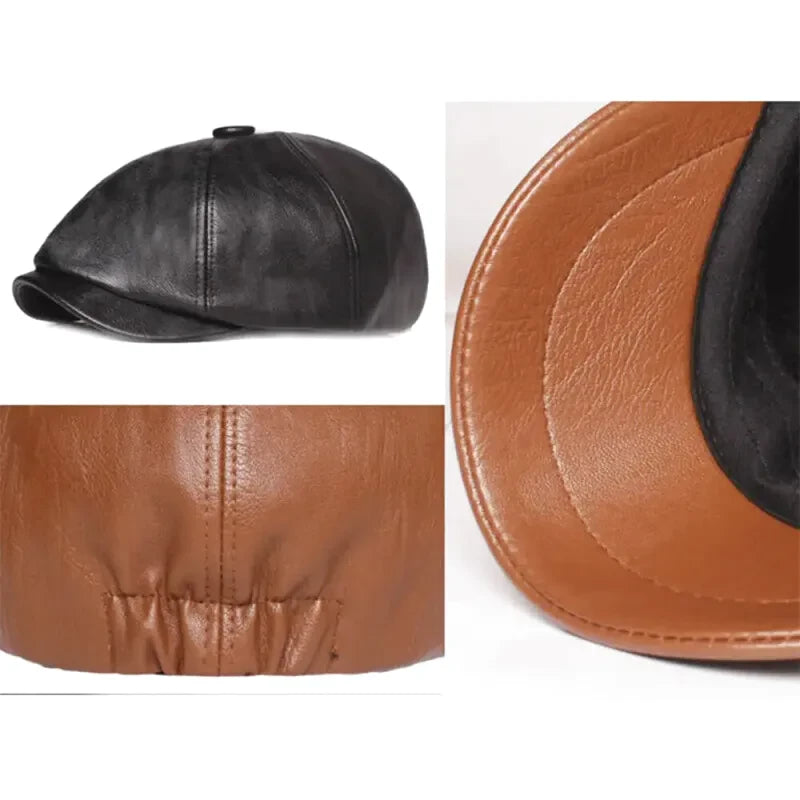 Casquette Gavroche Cuir Authentique - La Maison du Chapeau