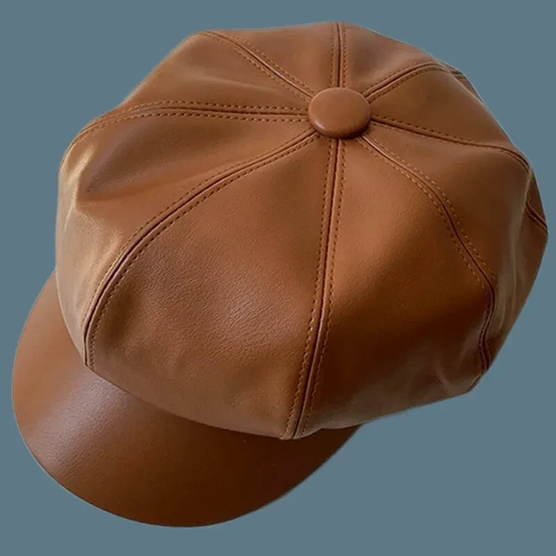 Casquette Gavroche Femme en Cuir - Chic - La Maison du Chapeau