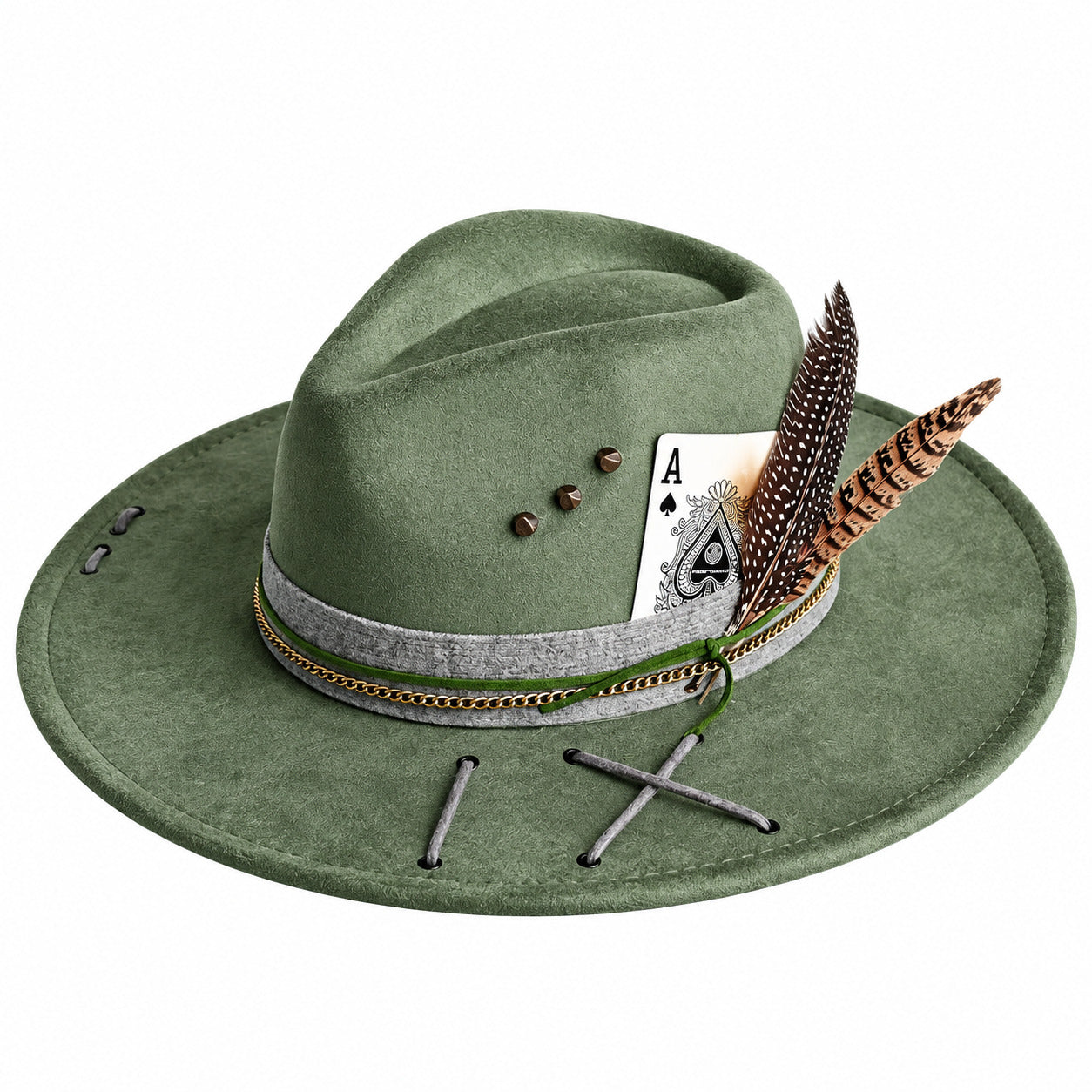 Chapeau Fedora Effet Suédine – Carte As & Plume