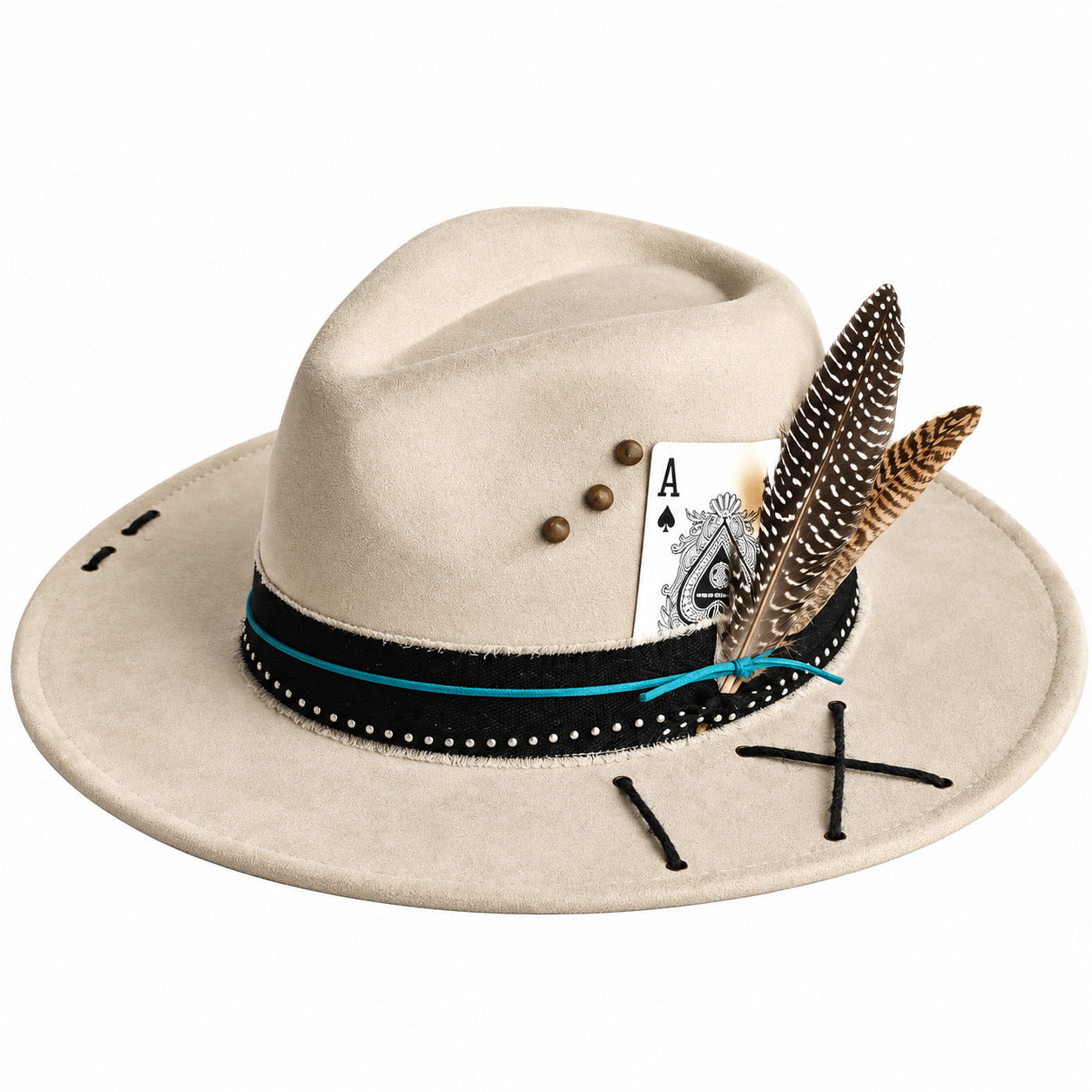 Chapeau Fedora Effet Suédine – Carte As & Plume