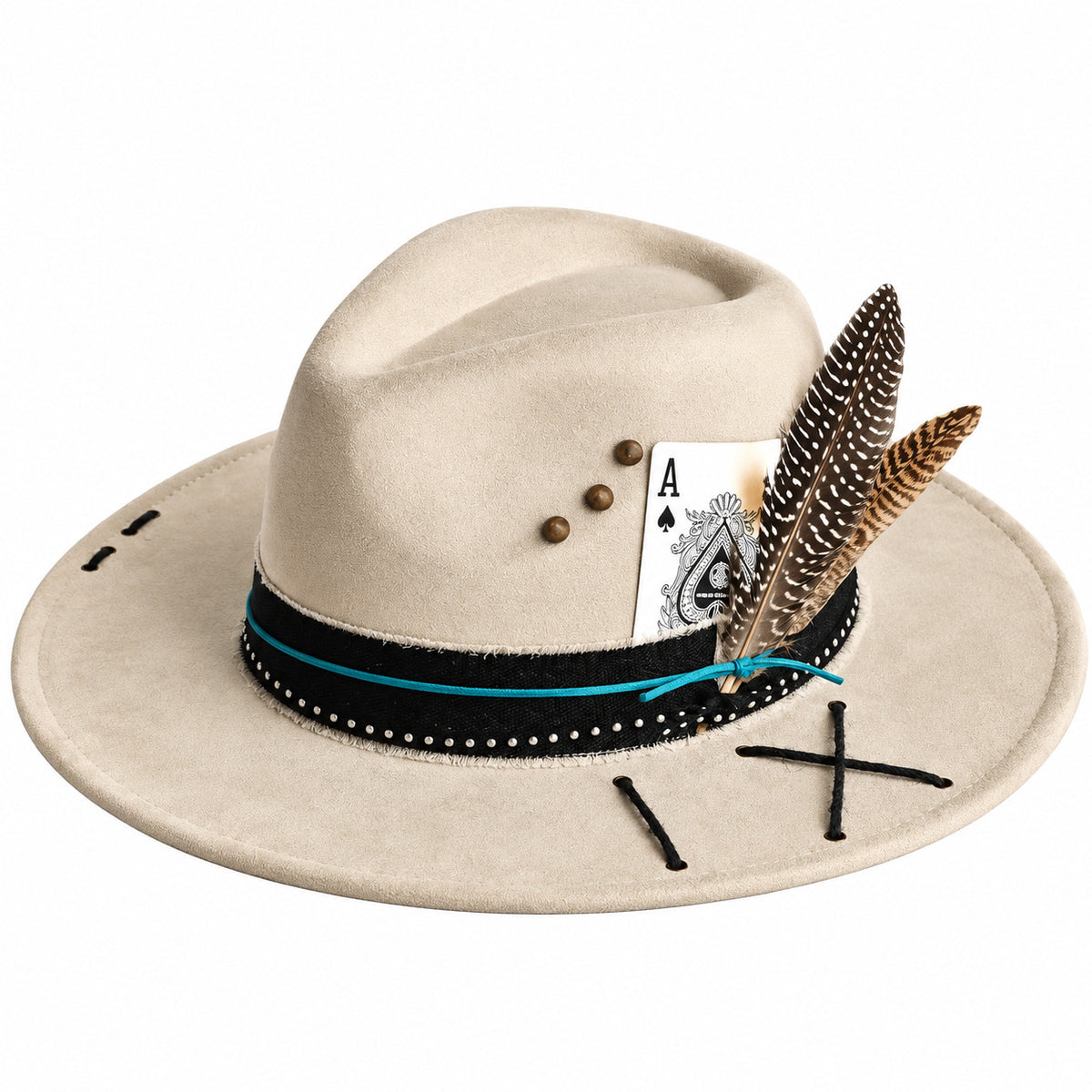 Chapeau Fedora Effet Suédine – Carte As & Plume