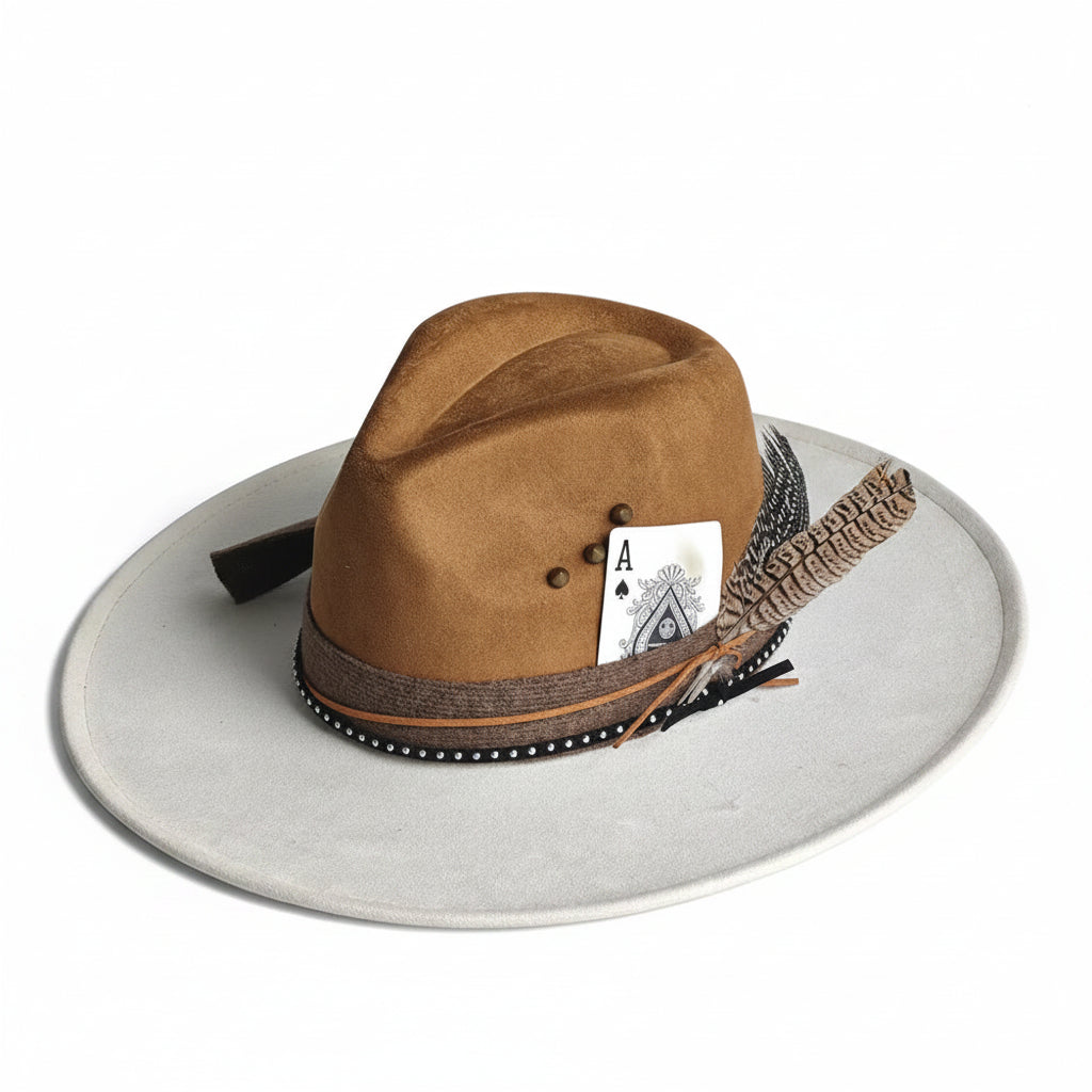 Chapeau Fedora Effet Suédine – Carte As & Plume