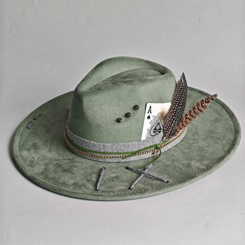Chapeau Fedora Effet Suédine – Carte As & Plume