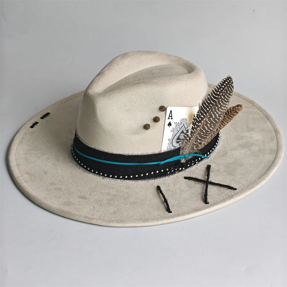 Chapeau Fedora Effet Suédine – Carte As & Plume