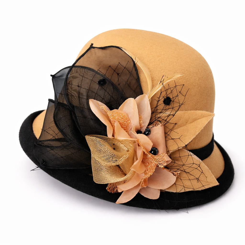 Chapeau Melon Cloche Femme à Fleur