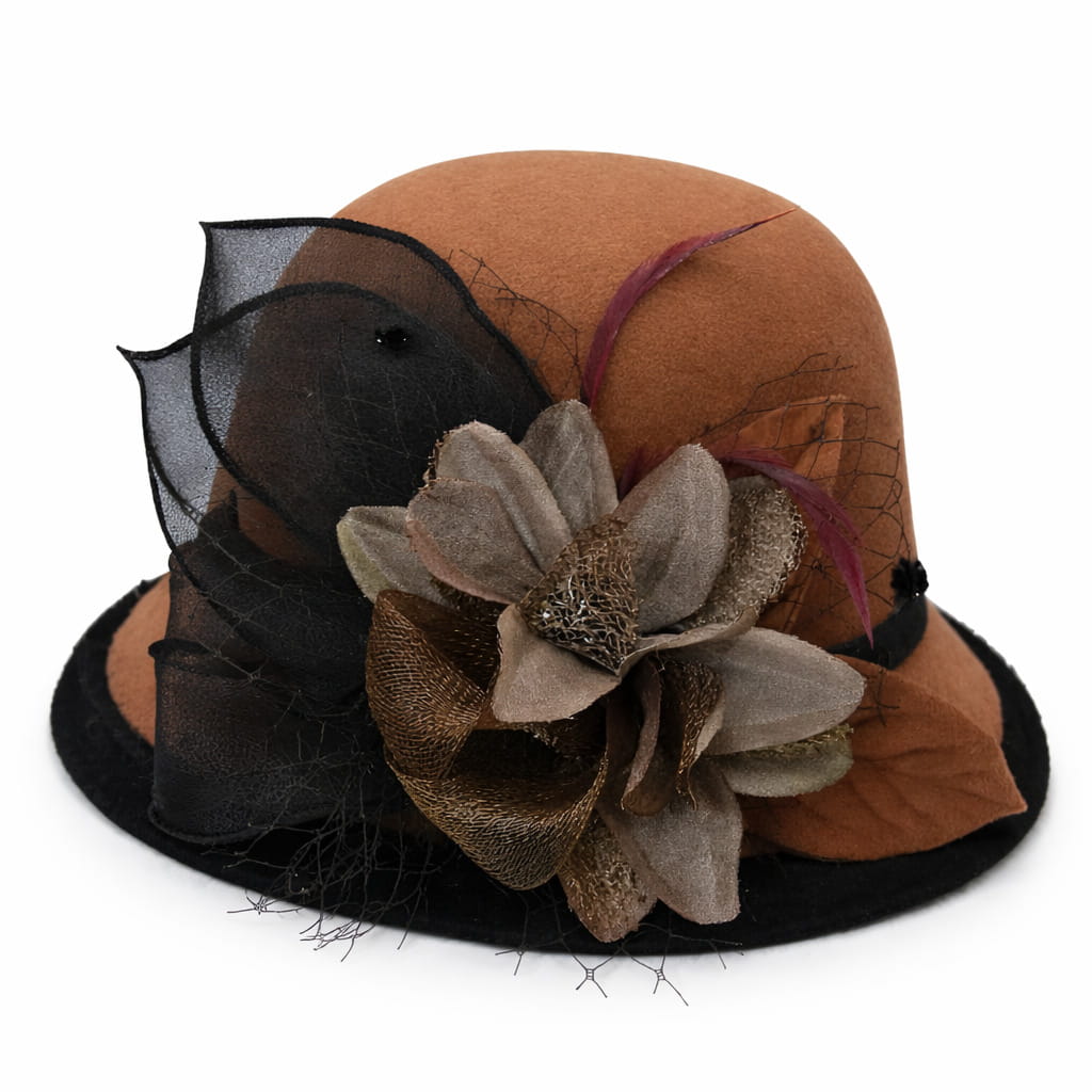 Chapeau Melon Cloche Femme à Fleur