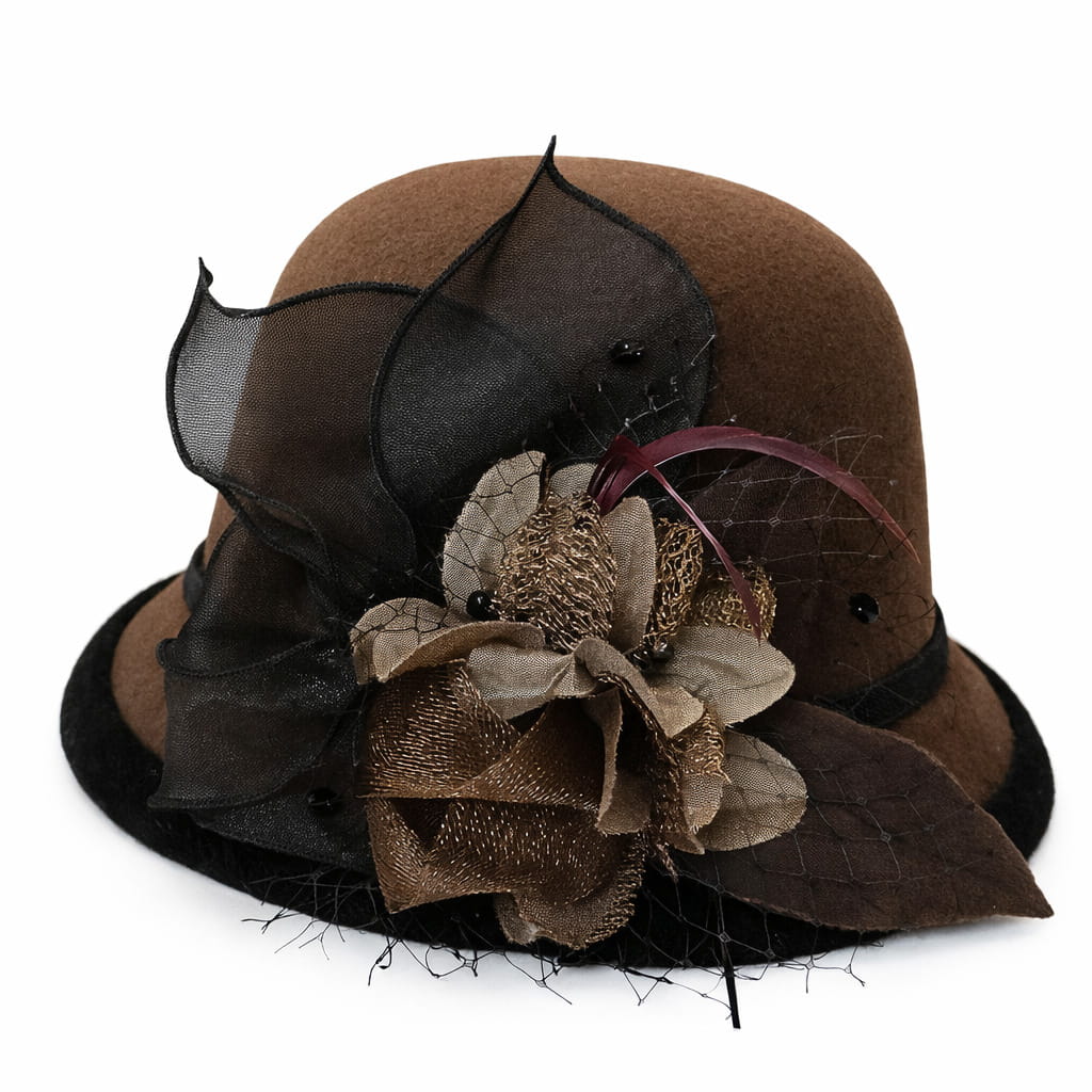 Chapeau Melon Cloche Femme à Fleur