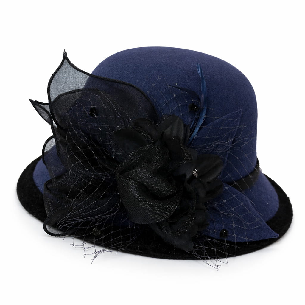 Chapeau Melon Cloche Femme à Fleur