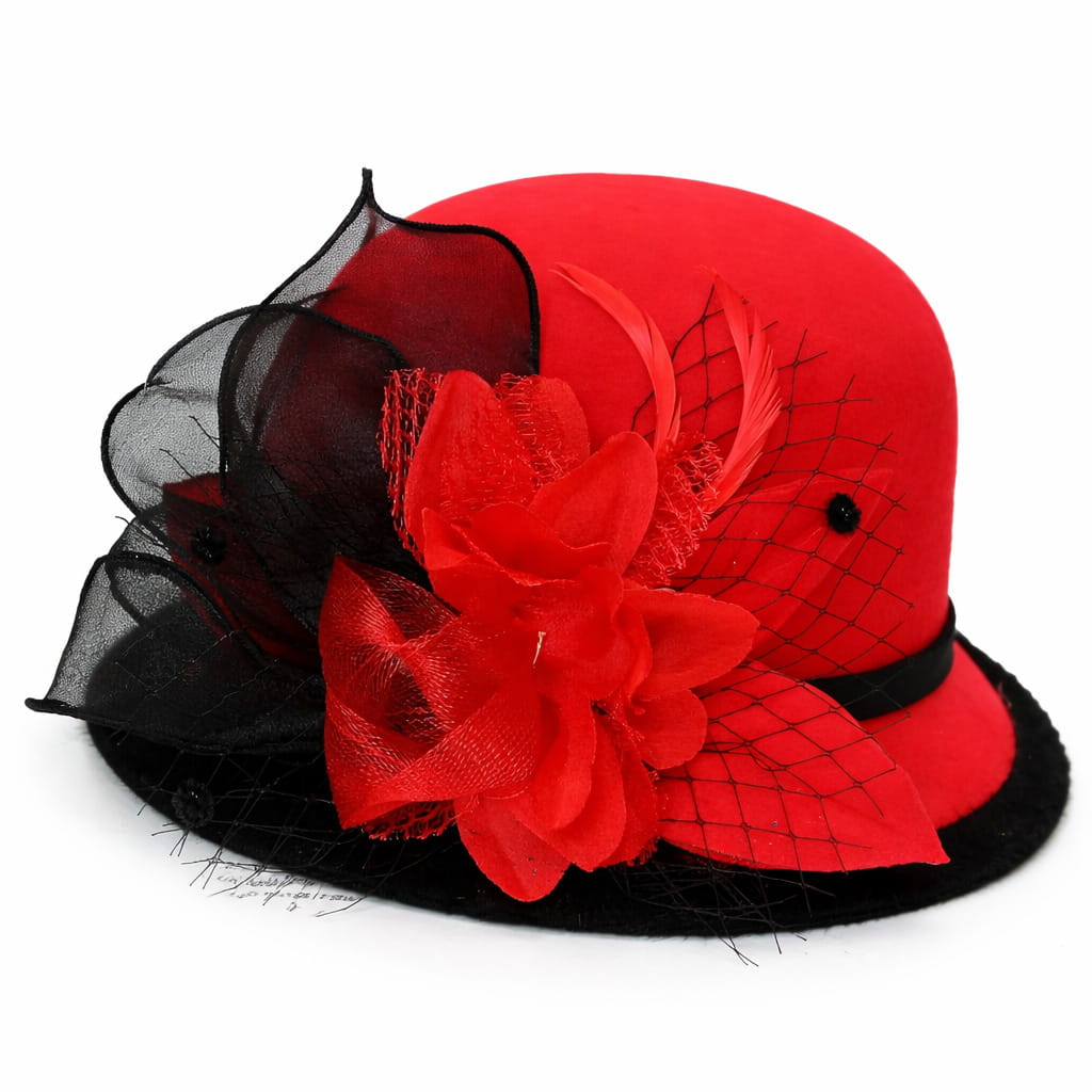 Chapeau Melon Cloche Femme à Fleur