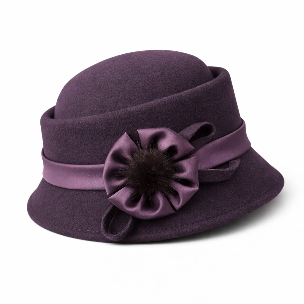Chapeau Melon Cloche Femme Épais Noeud