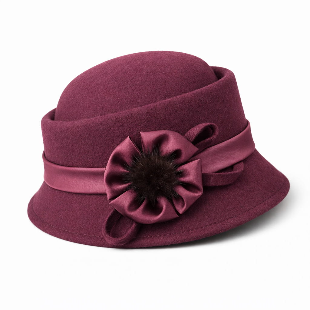 Chapeau Melon Cloche Femme Épais Noeud