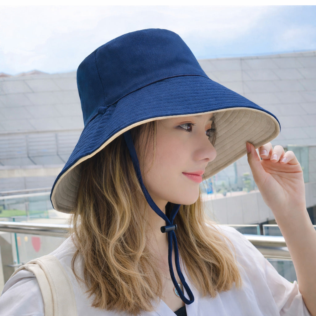 Bob Femme Reversible à Large Bord 100% Coton - Brise