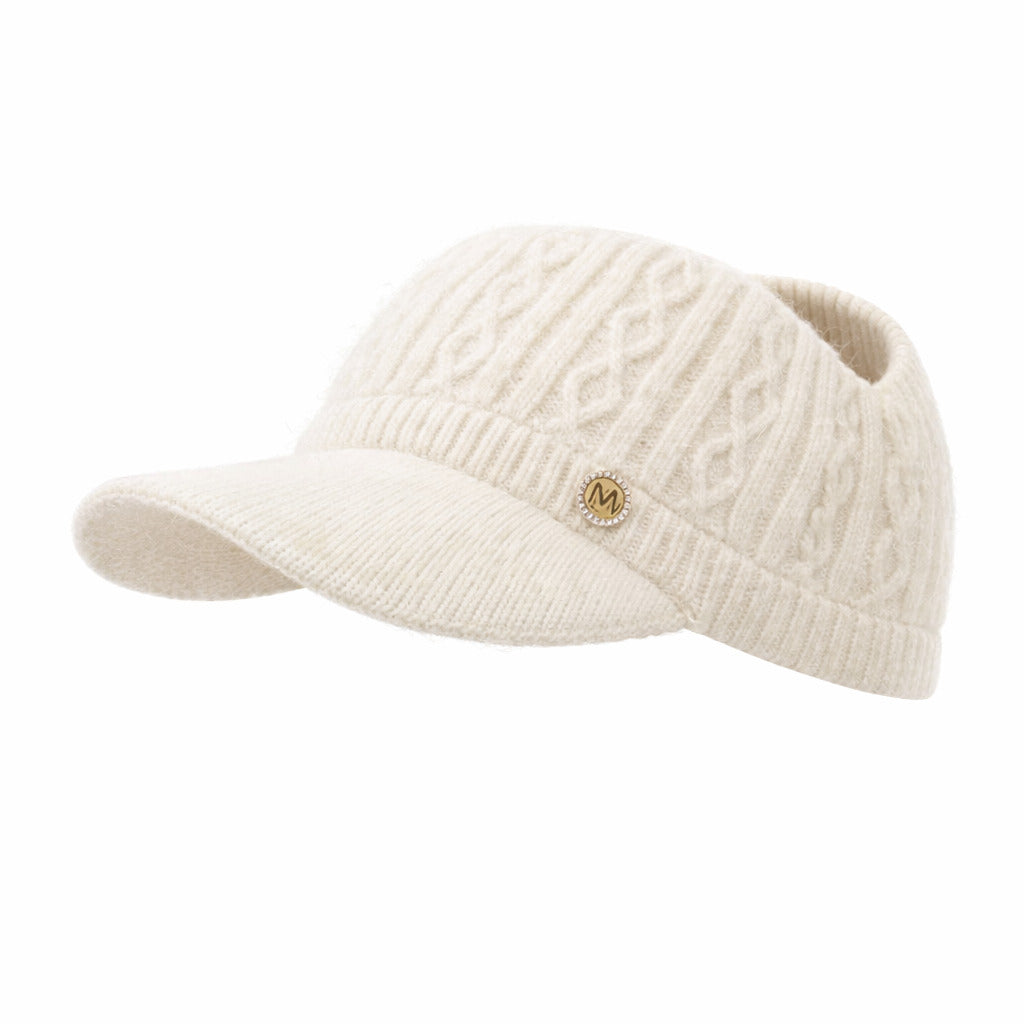 Bonnet Casquette Femme en Maille Tricotée Douce - Celeste