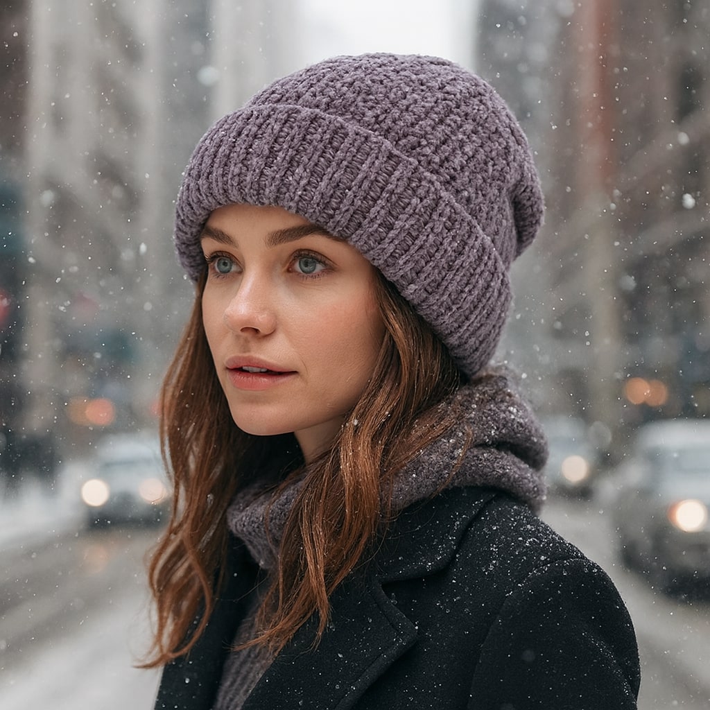 Bonnet Femme en velours côtelé doux - VelvyWarm