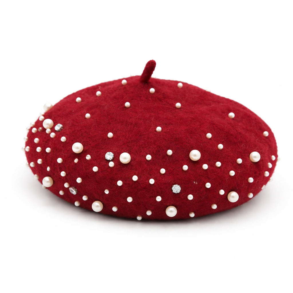 Béret Femme Hiver Perle