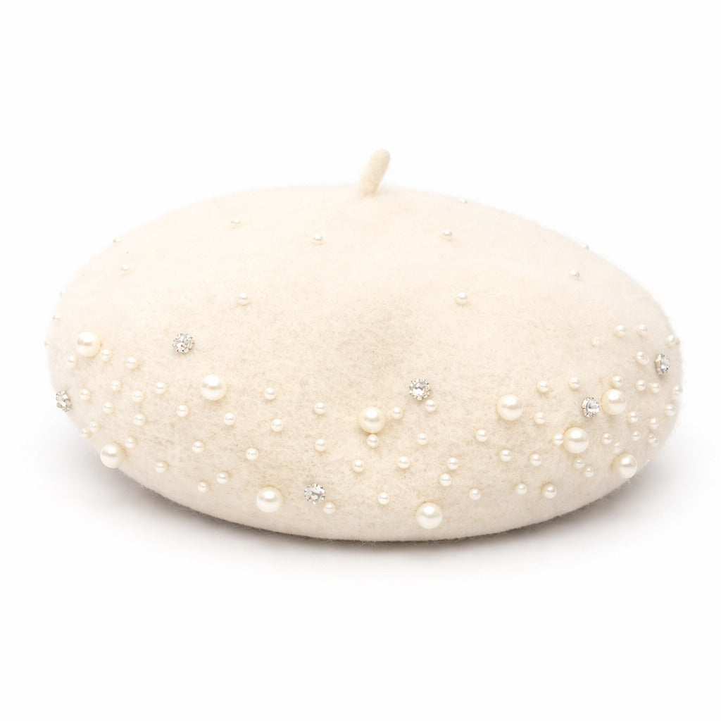 Béret Femme Hiver Perle