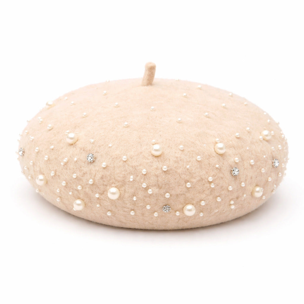 Béret Femme Hiver Perle