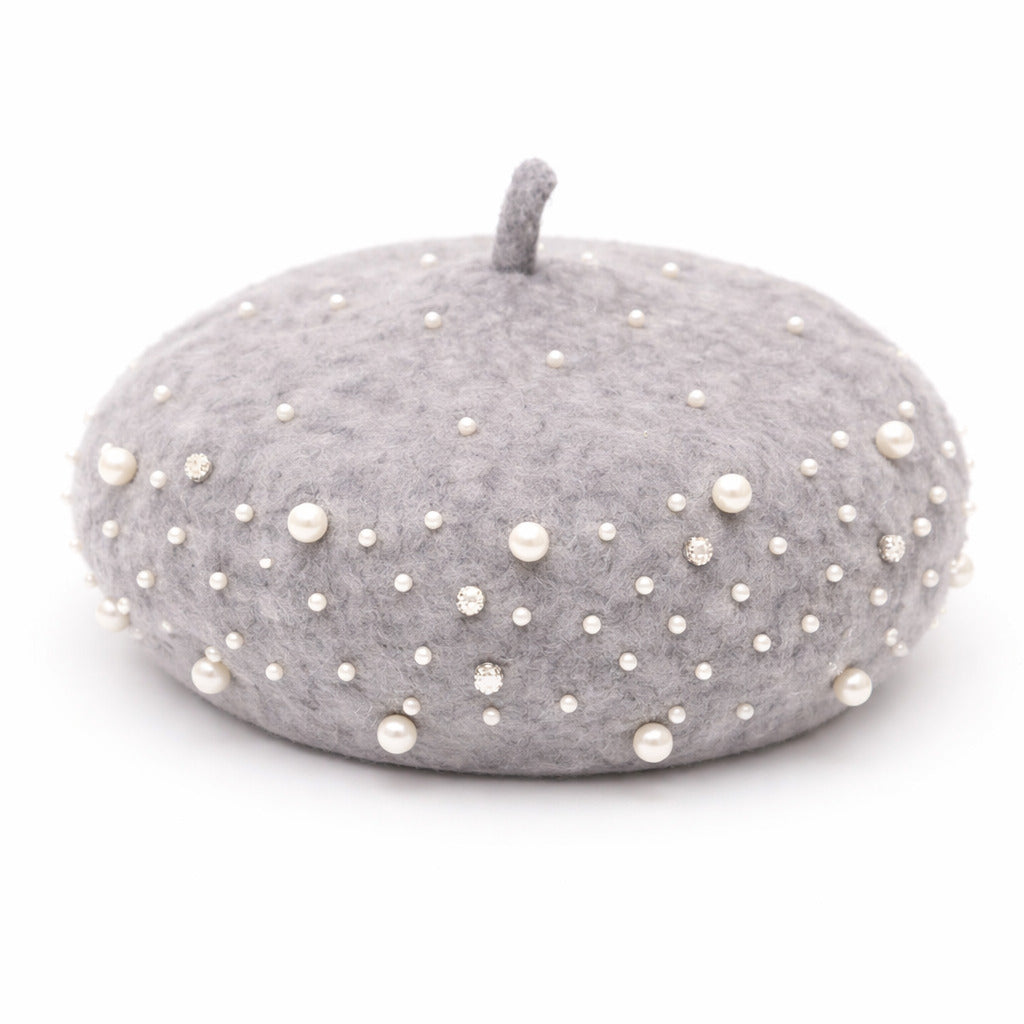 Béret Femme Hiver Perle