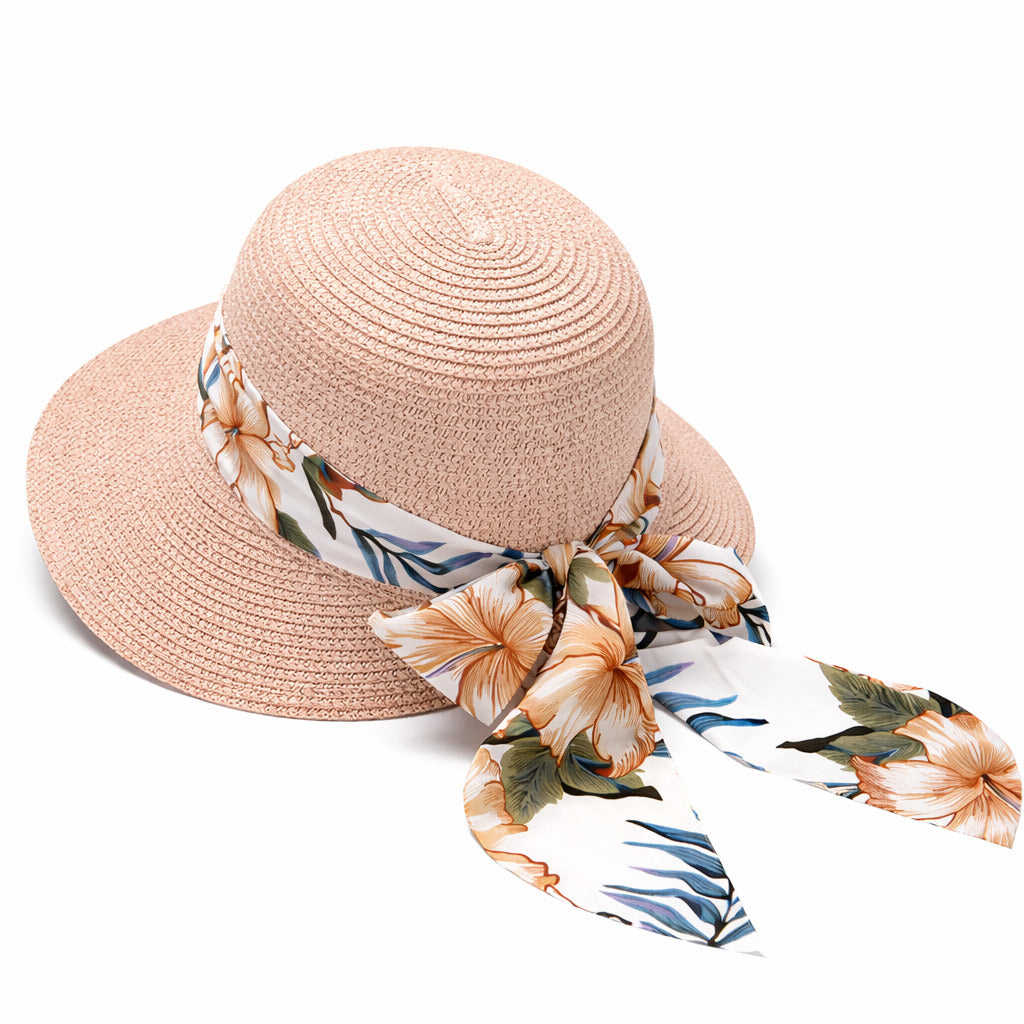 Chapeau de Paille à Larges Bords – Ruban Fleuri Tropical