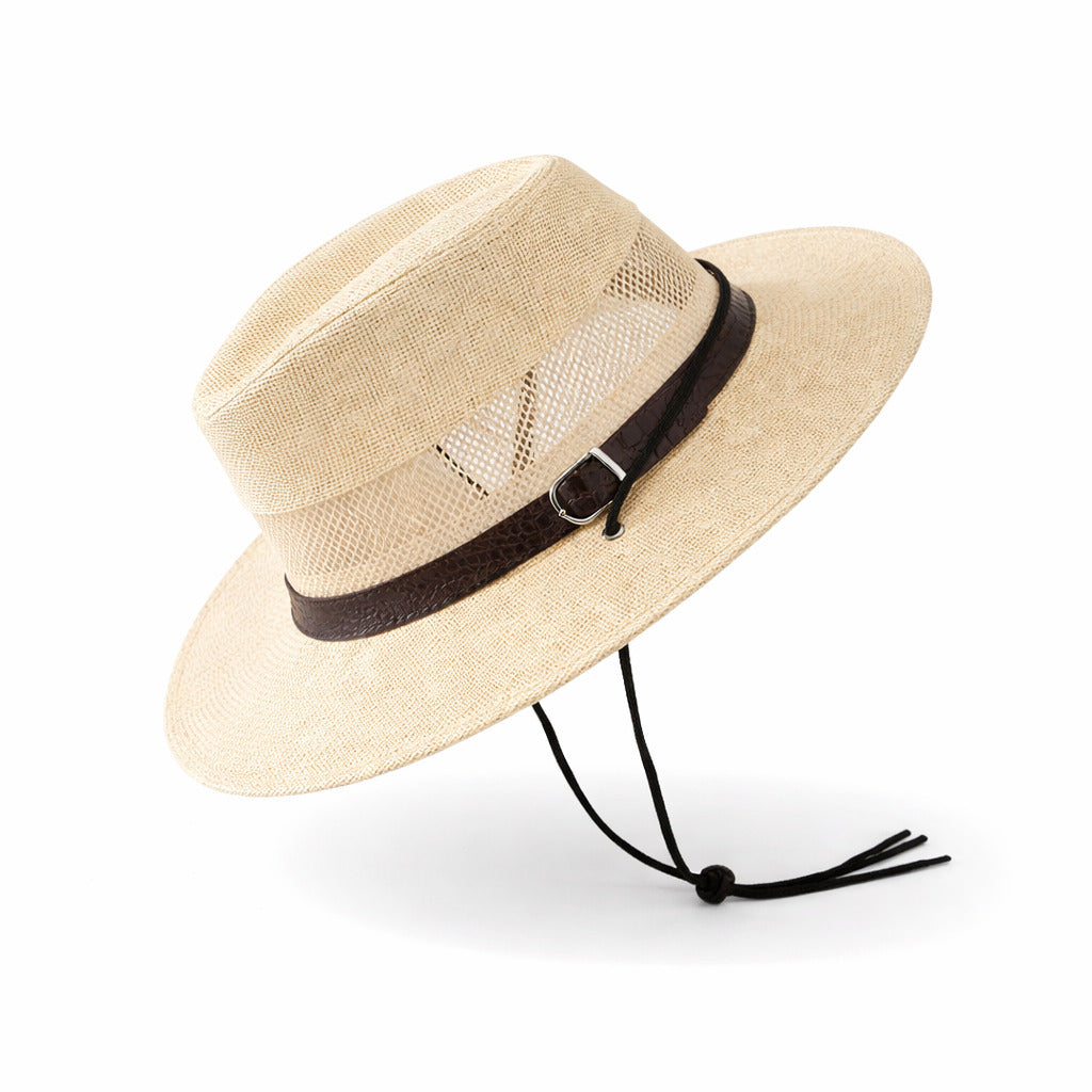 Chapeau Panama Homme Aéré Avec Cordon – Solaro