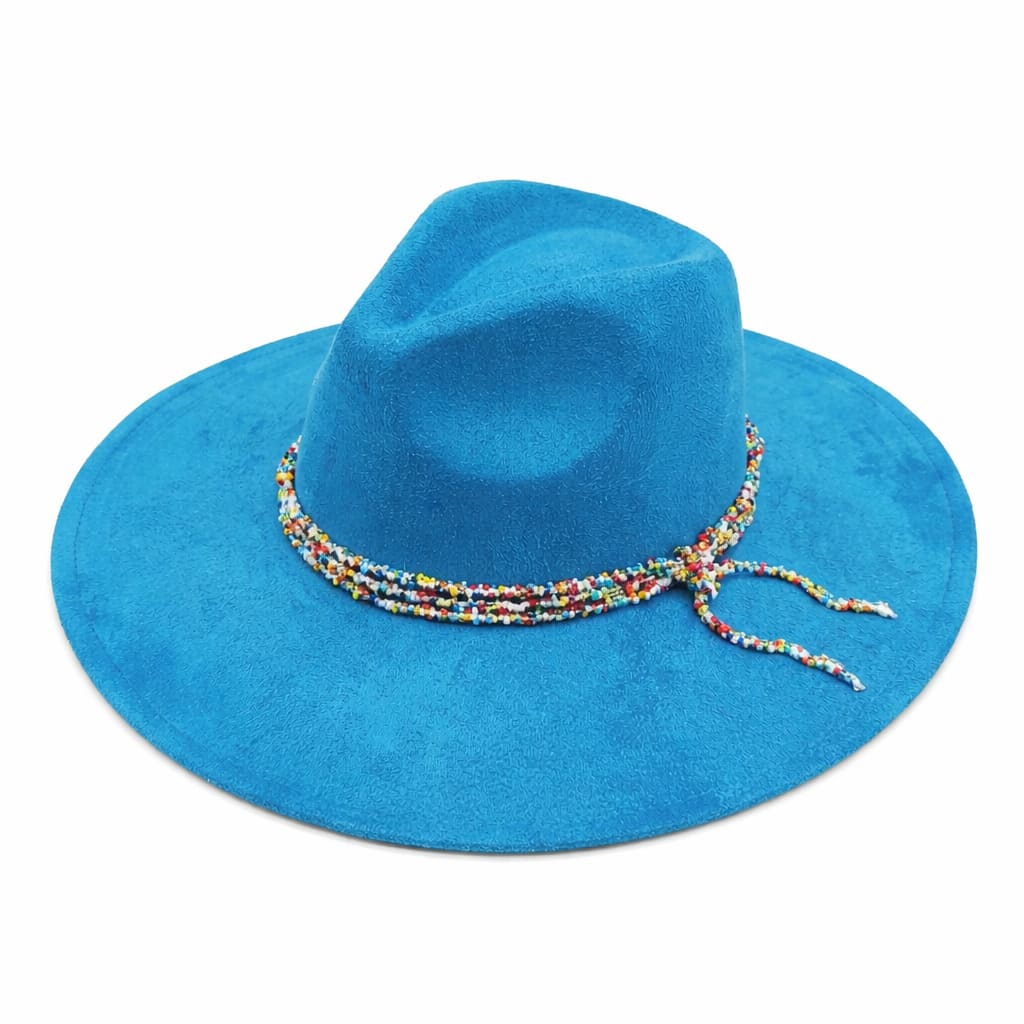 Chapeau Fedora – Texture Suédée avec Cordon Perlé